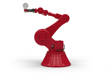 Digital generated image of robotic arm holding filament