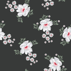 seamless vector flower design pattern on background