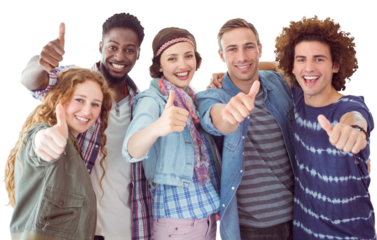 Fashion students smiling at camera together