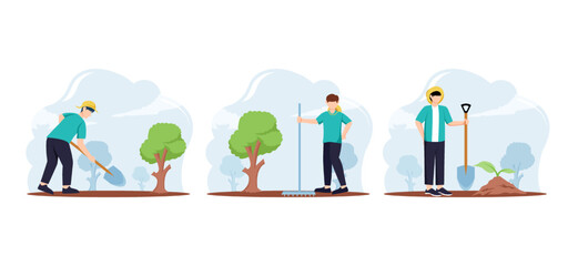 Earth Day Flat Bundle Design Illustration