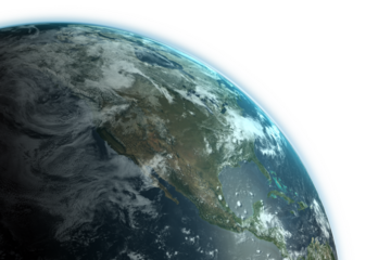 Planet Earth against white background 