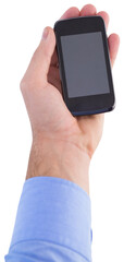 Fototapeta premium Hand of businessman showing smartphone