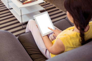 Female executive using digital tablet