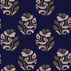 seamless vector flower design pattern on background11