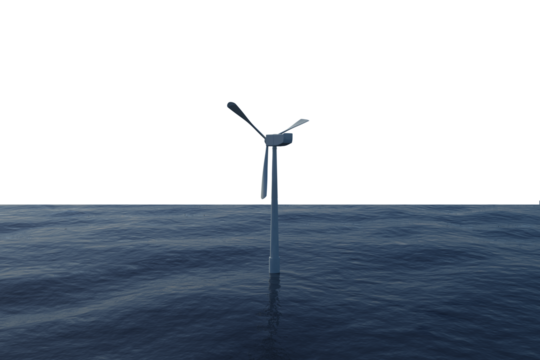 Graphic image of wind turbine on sea