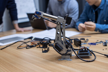 Close up of robotic arm