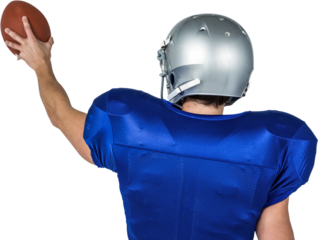 Sports player holding ball