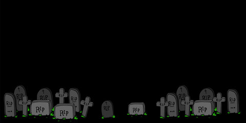 Illustration of tombstones in graveyard