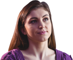 Thoughtful pretty woman