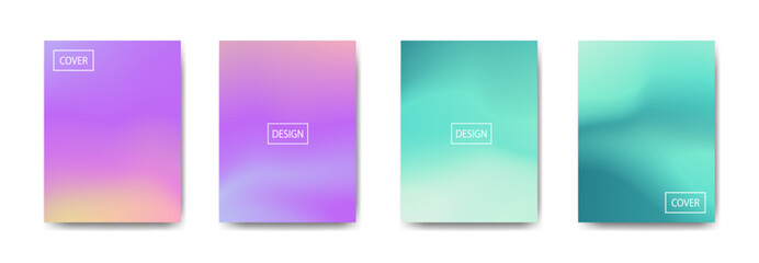 set of abstract background with beautiful gradation color, colorful background for poster flyer banner backdrop.vertical banner.cool fluid background vector illustration