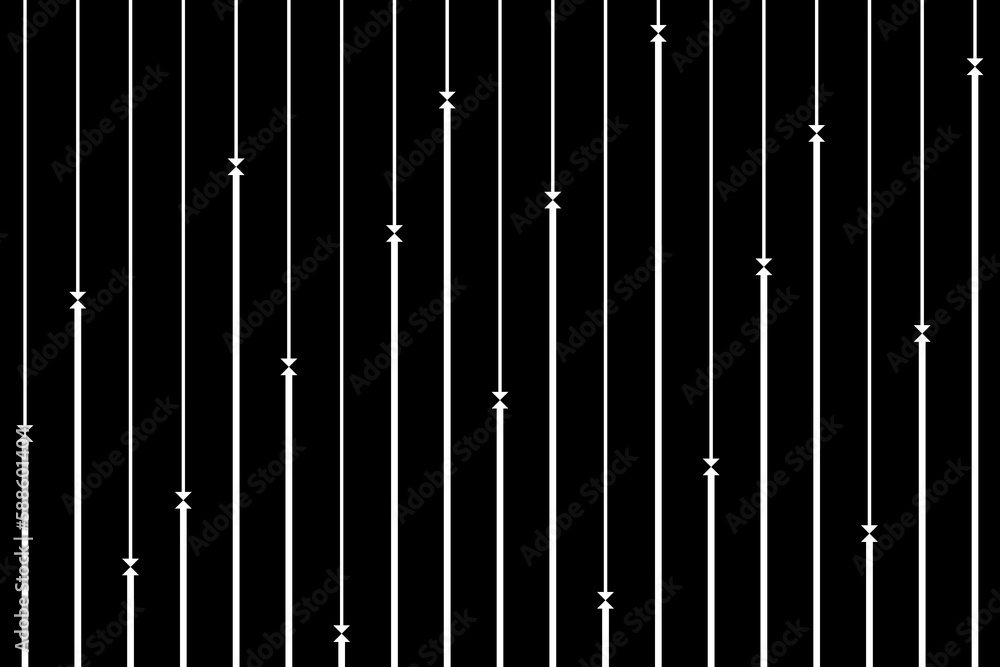 Poster vertical of stripe pattern. design of random lines and triangle shape black and white colors. design
