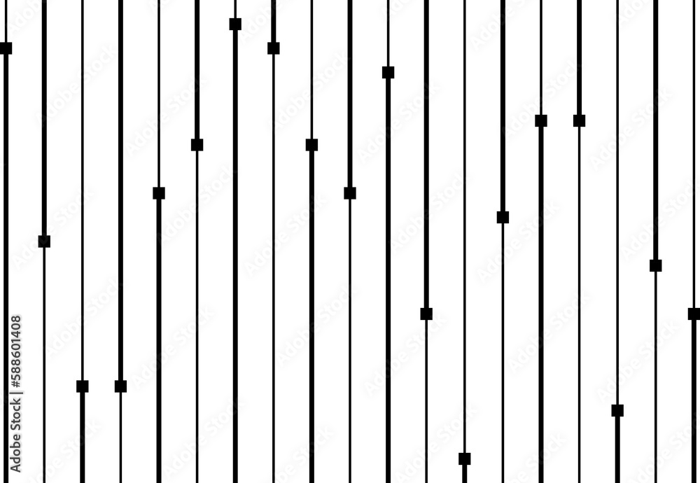 Poster vertical of stripe pattern. design of random lines and square shape black and white colors. design p