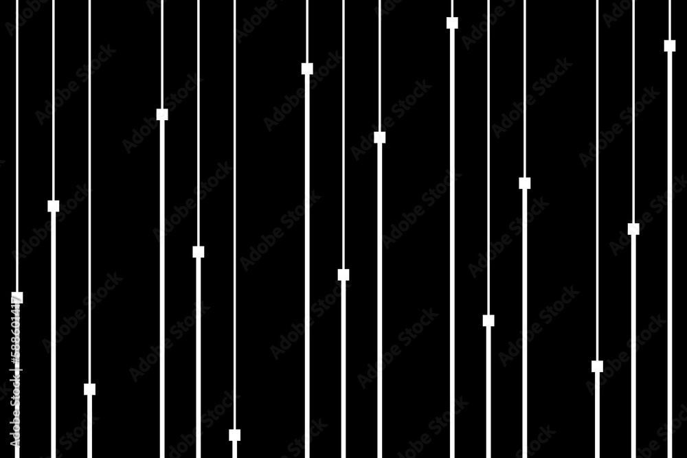 Poster vertical of stripe pattern. design of random lines and square shape black and white colors. design p