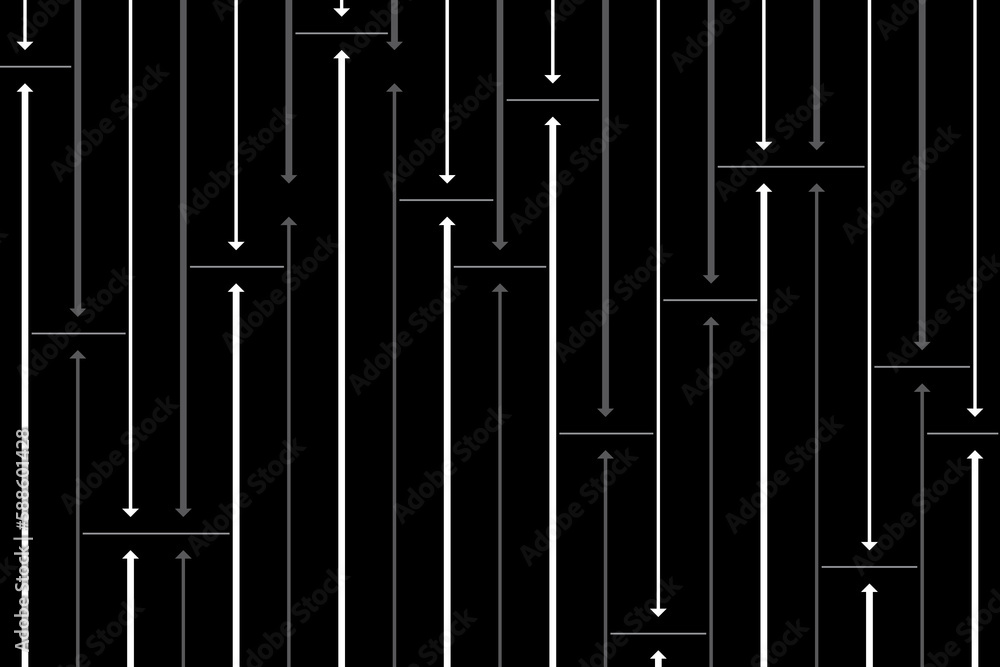 Poster vertical of stripe pattern. design of random lines and triangle shape black and white colors. design