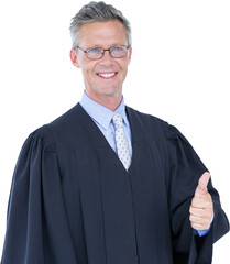 Happy handsome lawyer thumb up