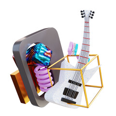 3D Illustration Fantasy Guitar