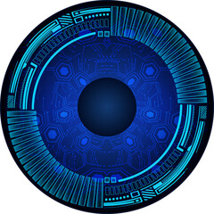 Blue eye cyber circuit future technology concept background