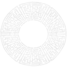 Digitally generated image of circular maze
