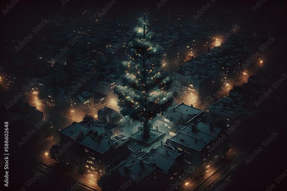 Wall mural christmas created using ai generative technology