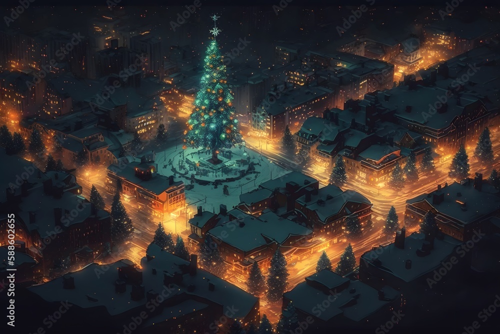 Wall mural christmas created using ai generative technology