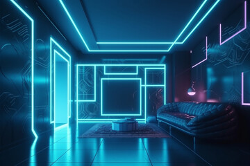Naklejka premium neon bedroom