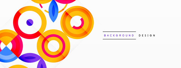 Fototapeta premium Colorful circle abstract background. Template for wallpaper, banner, presentation, background