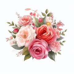 Spring bouquet illustration isolated on white