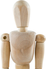 3d image of wooden figurine standing