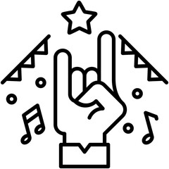 music event icon, line icon style, concert festival symbol vector stock.