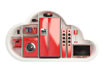 Red colored appliance in cloud shape