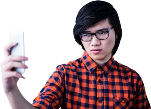 Cinfident hipster taking a selfie