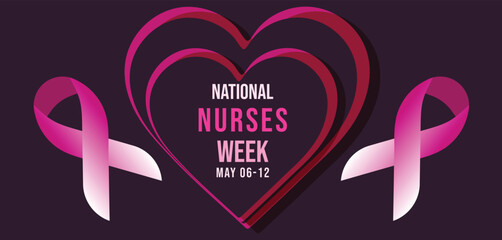 May 06 to 12 is National Nurses week. Template for background, banner, card, poster.