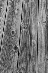 Naklejka premium Old Textured Heavy Wooden Planks in Black and White.