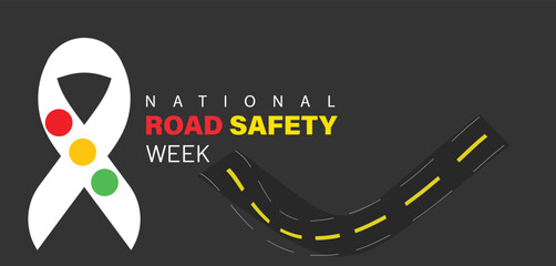 National Road safety week. Template for background, banner, card, poster.