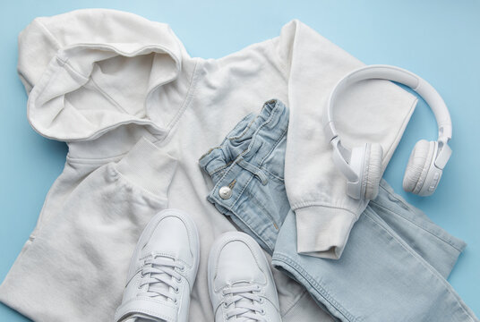 Set of  casual clothes and accessories