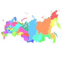 Fototapeta premium ロシア 地図 カラフル アイコン