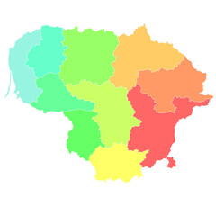 Fototapeta na wymiar リトアニア　地図　カラフル　アイコン