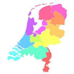オランダ　地図　カラフル　アイコン