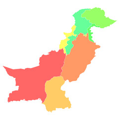 パキスタン　地図　カラフル　アイコン