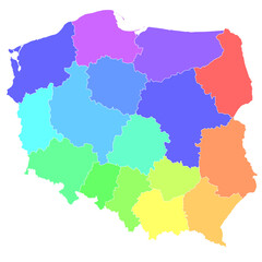 ポーランド　地図　カラフル　アイコン