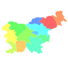 スロベニア　地図　カラフル　アイコン