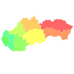スロバキア　地図　カラフル　アイコン