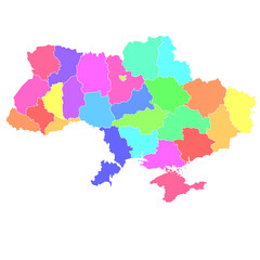 Fototapeta premium ウクライナ 地図 カラフル アイコン