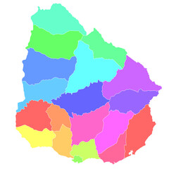 ウルグアイ　地図　カラフル　アイコン