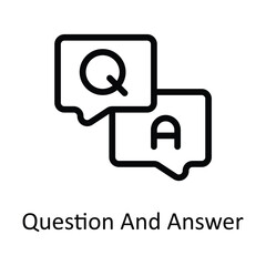 Question And Answer Vector  outline Icons. Simple stock illustration stock