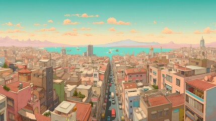 pastel city vista