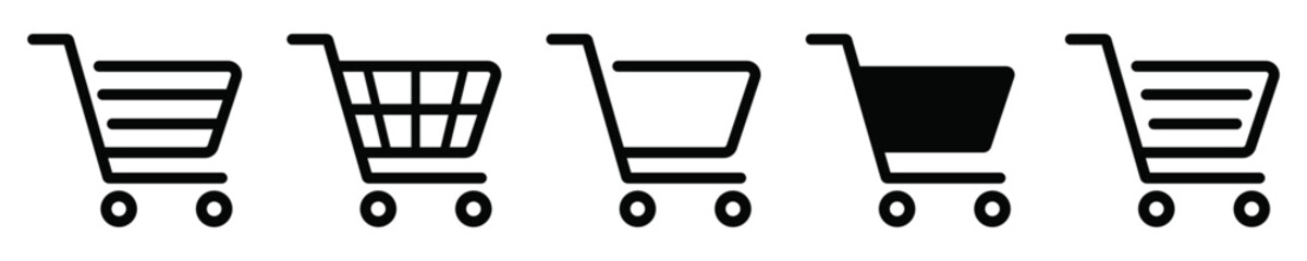Shopping cart icon set. Shopping basket icons collection. Web store symbols. © ShafiqGFX