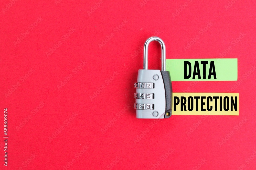 Poster key with the word data protection. the concept of personal data security. personal data protection c