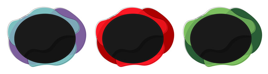 Bubble banners, isolated on white background, vector elements