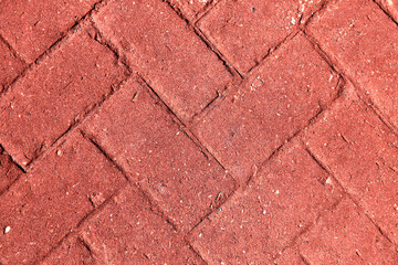 Zig Zag Herringbone Pattern in Red Brick Sidewalk